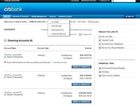 citibank sg online.